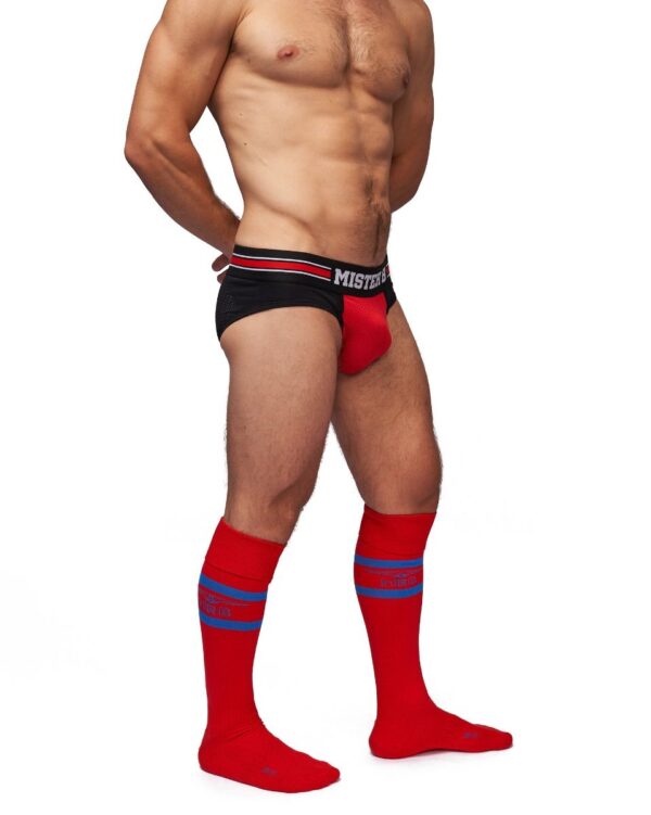 Chaussettes hautes Urban Football Socks Rouge-Bleu – Image 4