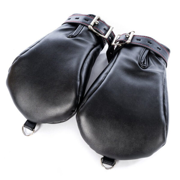 Mitaines Dog Paw Noir-Rouge – Image 2