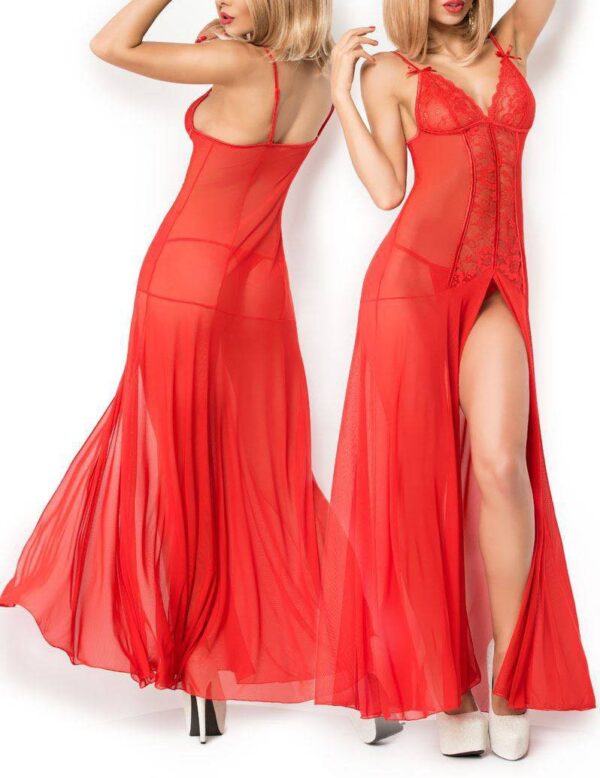 Nuisette longue Erica - Rouge – Image 3