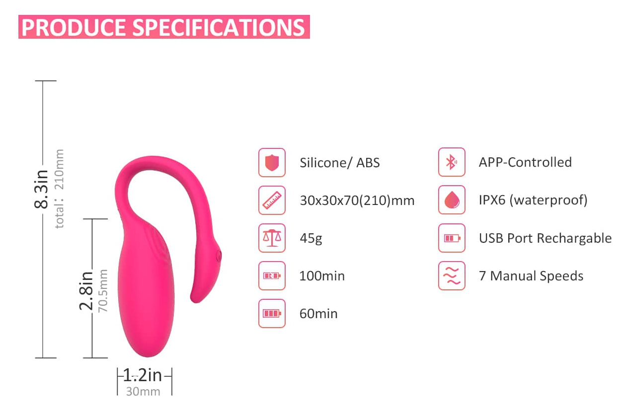 Oeuf Vibrant Flamingo avec Contrôle à distance 7.2 x 3 cm – Image 13