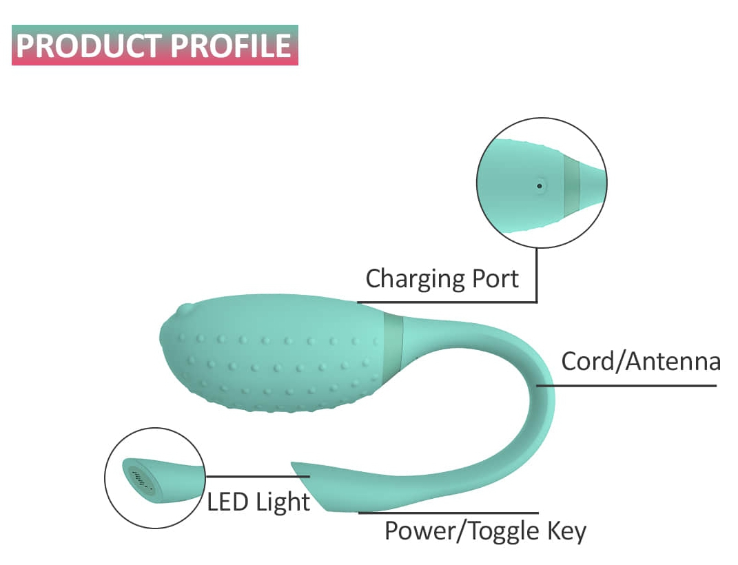 Oeuf vibrant Fugu Contrôle à distance 7 x 3.5 cm Vert – Image 10