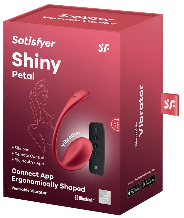 Oeuf Vibrant Sans Fil Connecté Shiny 8 x 4cm Rouge – Image 2