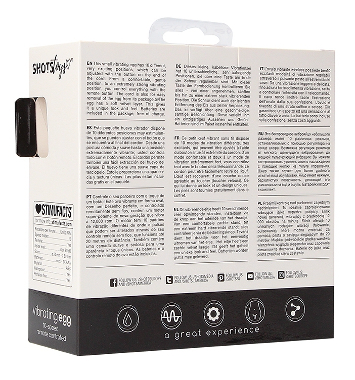 Oeuf vibrant sans fil Vibrating Egg 8 x 3.5cm Noir – Image 3