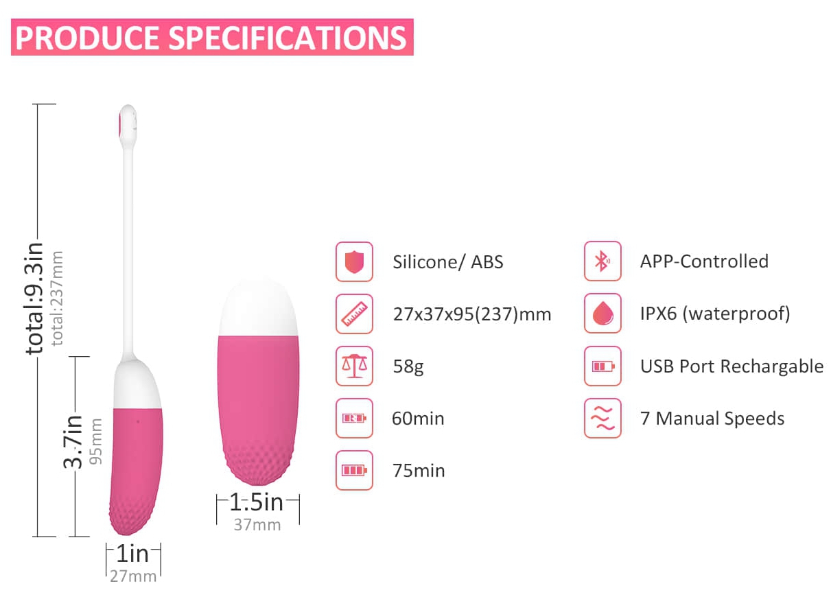 Oeuf vibrant Vini Contrôle à distance 10 x 3.6 cm – Image 12