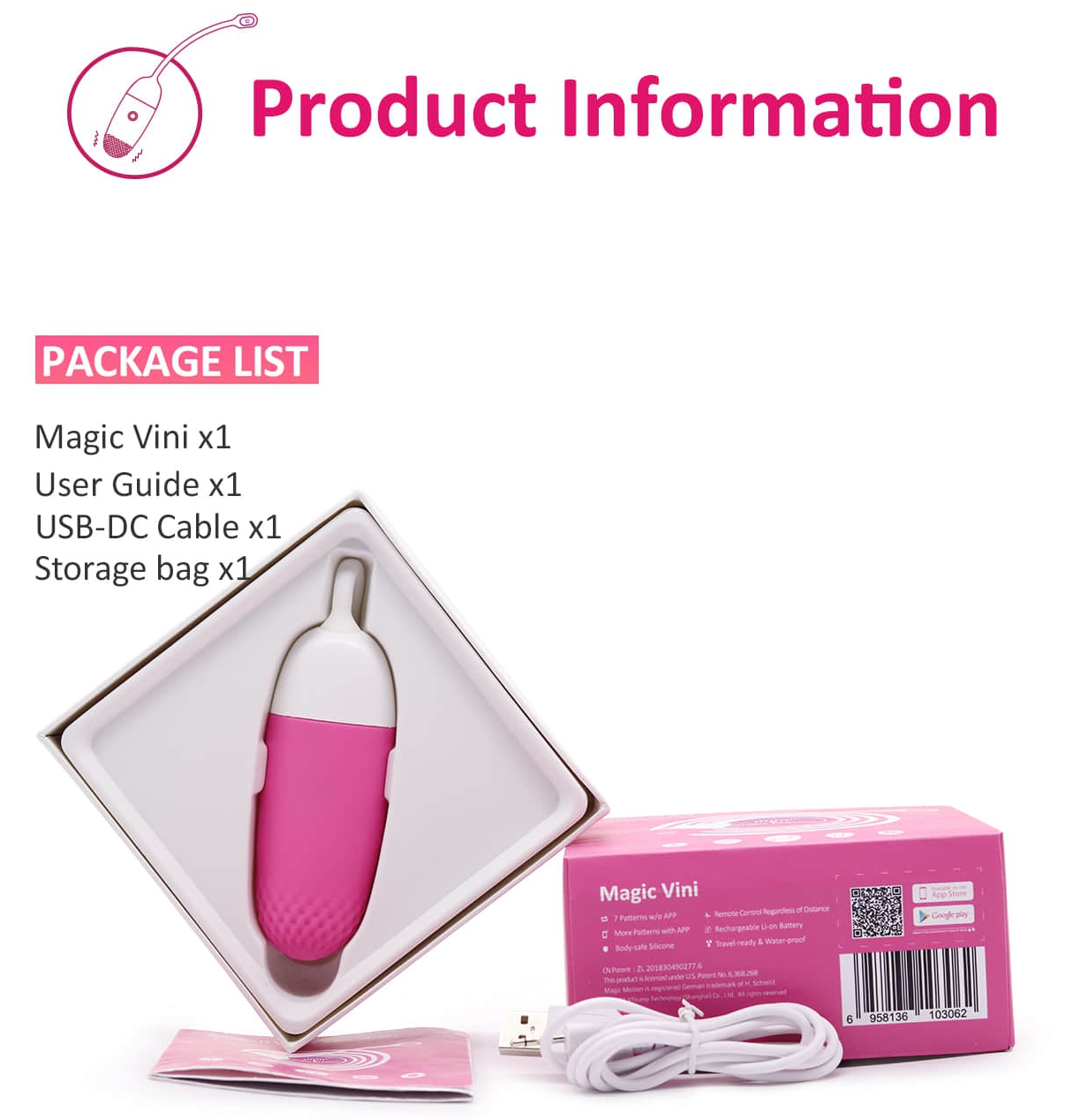 Oeuf vibrant Vini Contrôle à distance 10 x 3.6 cm – Image 10