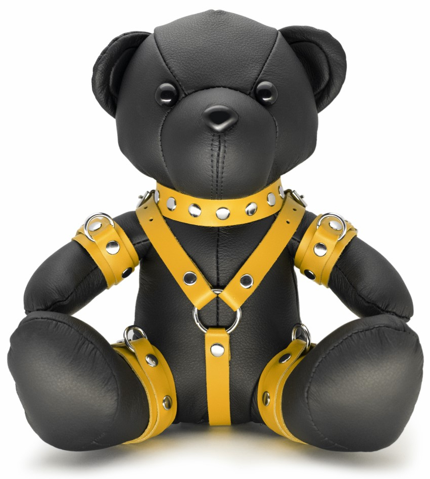 Ours en cuir EDDY The BDSM Teddy Bear Jaune + Boite