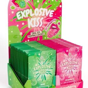 Pack de 48 bonbons Poudre pétillante Explosive Kiss Menthe et Fraise