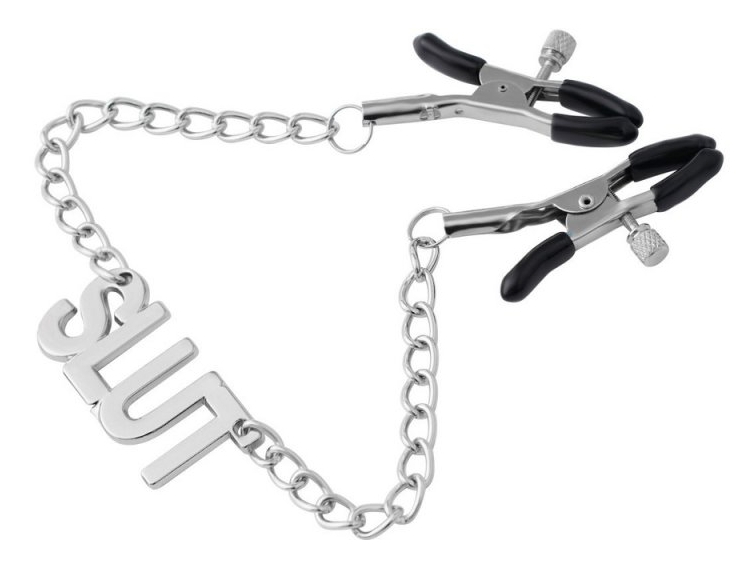 Pince-Tétons avec plaque Slut 38cm