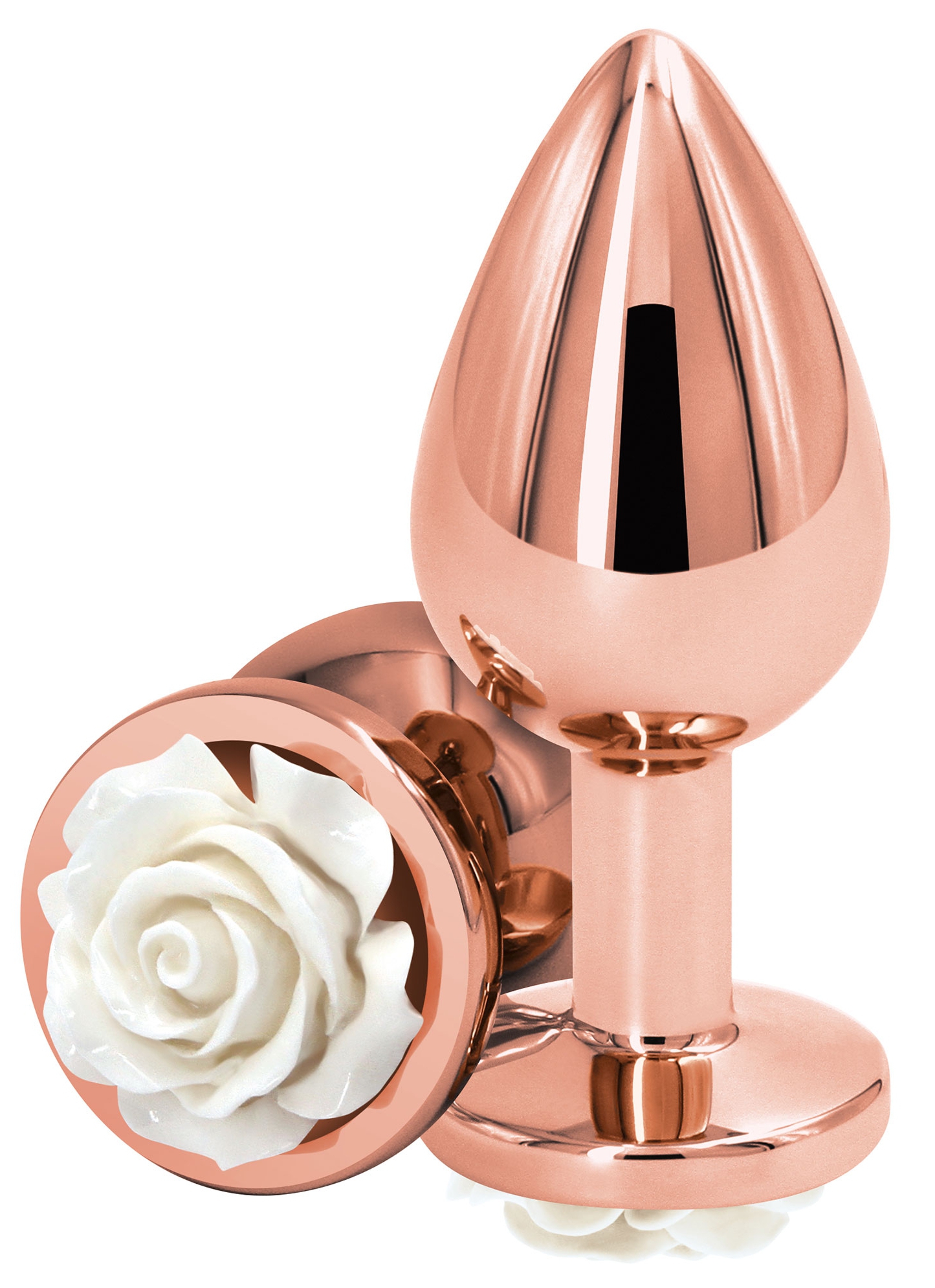 Plug Bijou REAR M 7 x 3.4cm Rose-Blanc