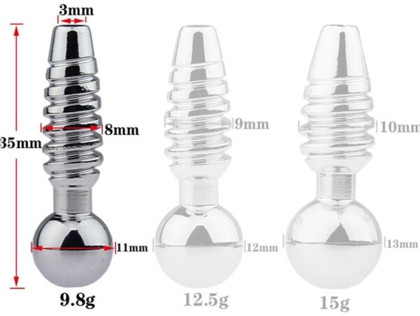 Plug pénis percé Screw 2.5cm - Diamètre 8mm – Image 4
