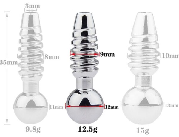 Plug pénis percé Screw M 2.5cm - Diamètre 9mm – Image 4