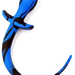 Plug Queue de chien Silicone 7.5 x 3.1cm Noir-Bleu