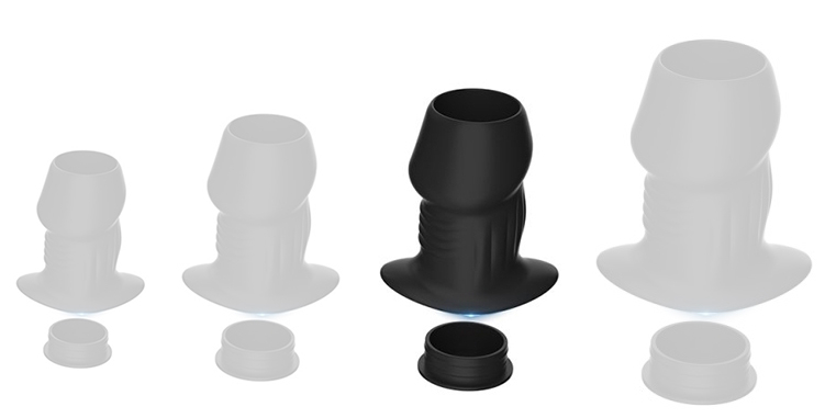 Plug Tunnel avec Bouchon Euhlo L 7.5 x 5 cm Noir