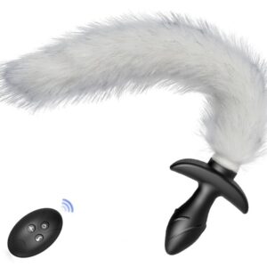 Plug vibrant avec Queue blanche Tail Curve 9 x 3.7cm | Queue 30cm