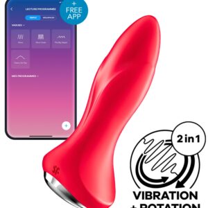 Plug vibrant connecté Rotator 1 Satisfyer 10 x 4cm Rouge