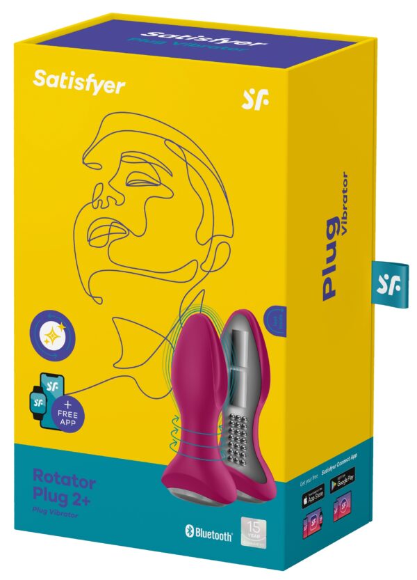 Plug vibrant connecté Rotator Plug Satisfyer 10 x 4cm Fuchsia – Image 2