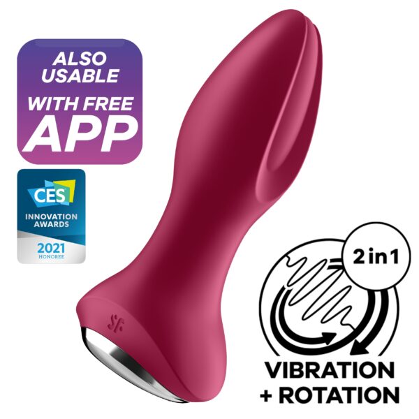 Plug vibrant connecté Rotator Plug Satisfyer 10 x 4cm Fuchsia – Image 9