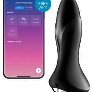 Plug vibrant connecté Rotator Plug Satisfyer 10 x 4cm Noir