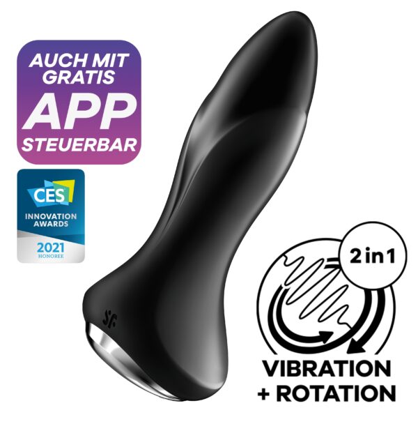 Plug vibrant connecté Rotator Plug Satisfyer 10 x 4cm Noir – Image 7