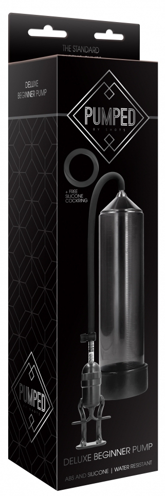 Pompe à pénis Deluxe Beginner 23 x 5.5cm Noire – Image 2