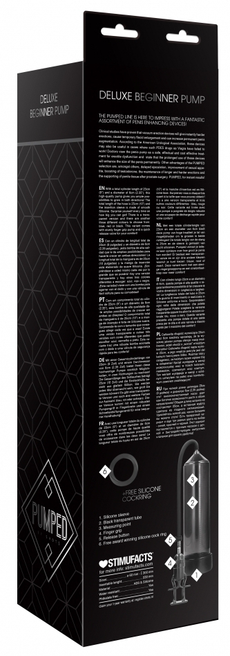 Pompe à pénis Deluxe Beginner 23 x 5.5cm Noire – Image 6
