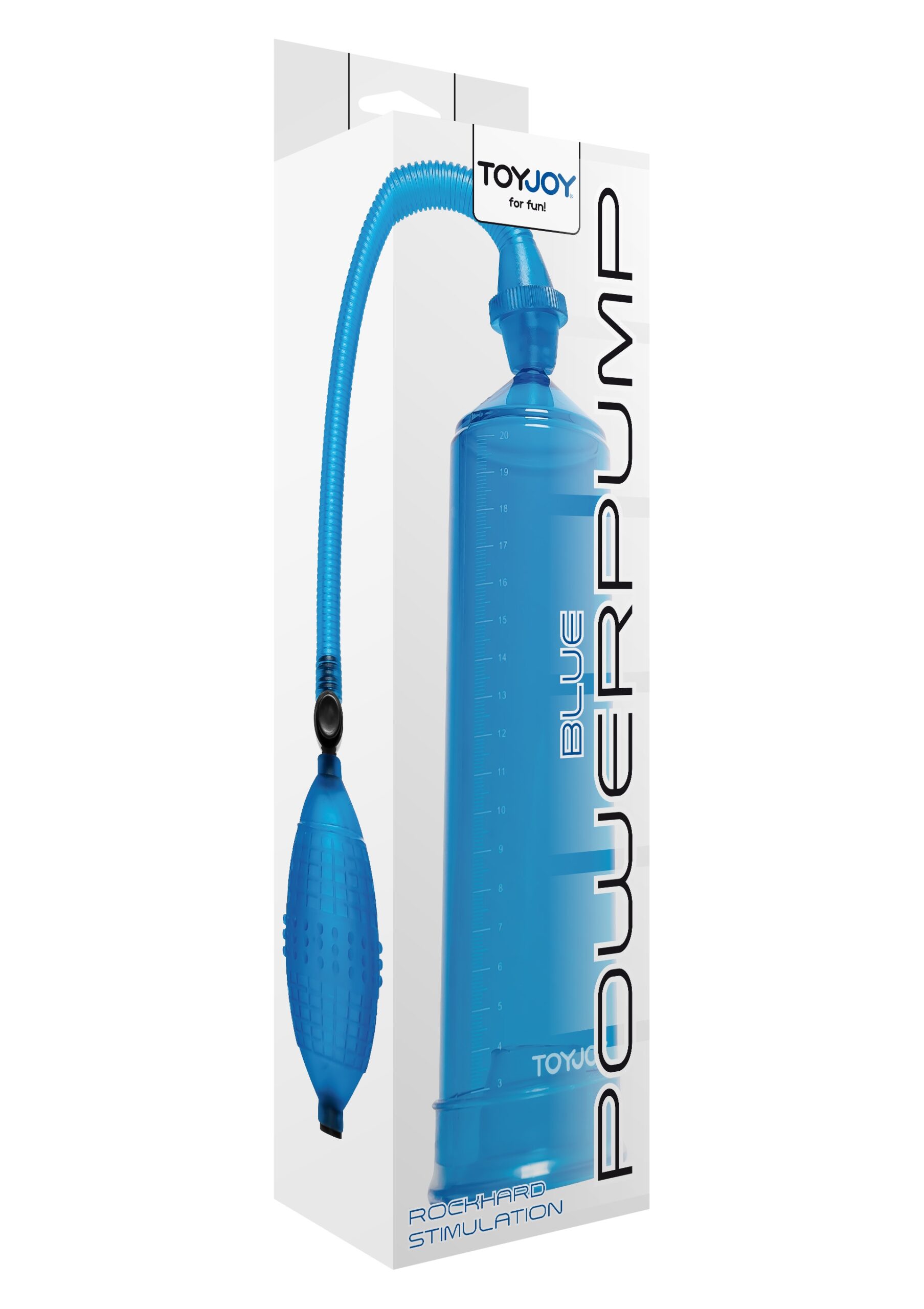Pompe à pénis PowerPump 20 x 5.3cm Bleue – Image 2