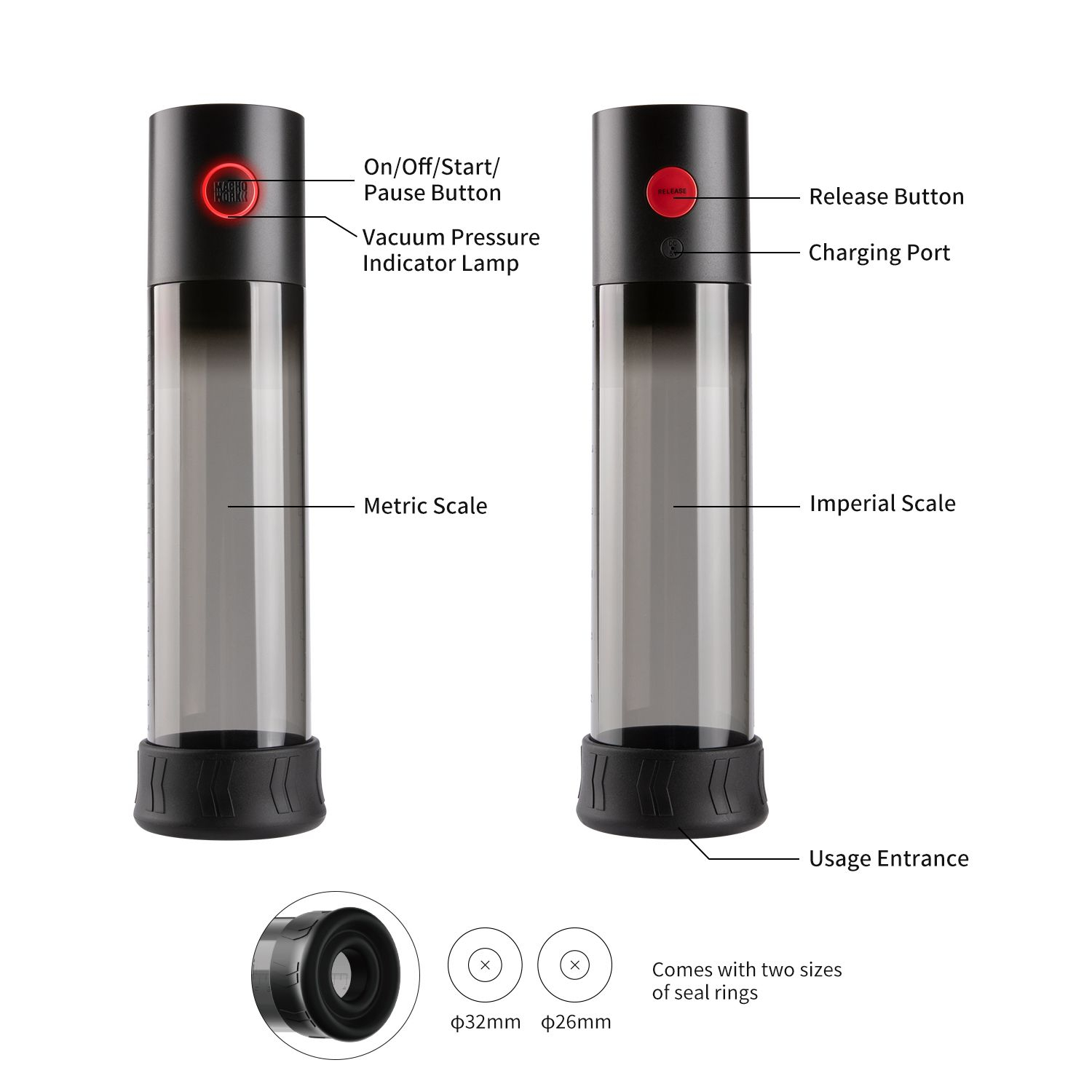 Pompe à pénis Work 1- 20 x 6cm – Image 4