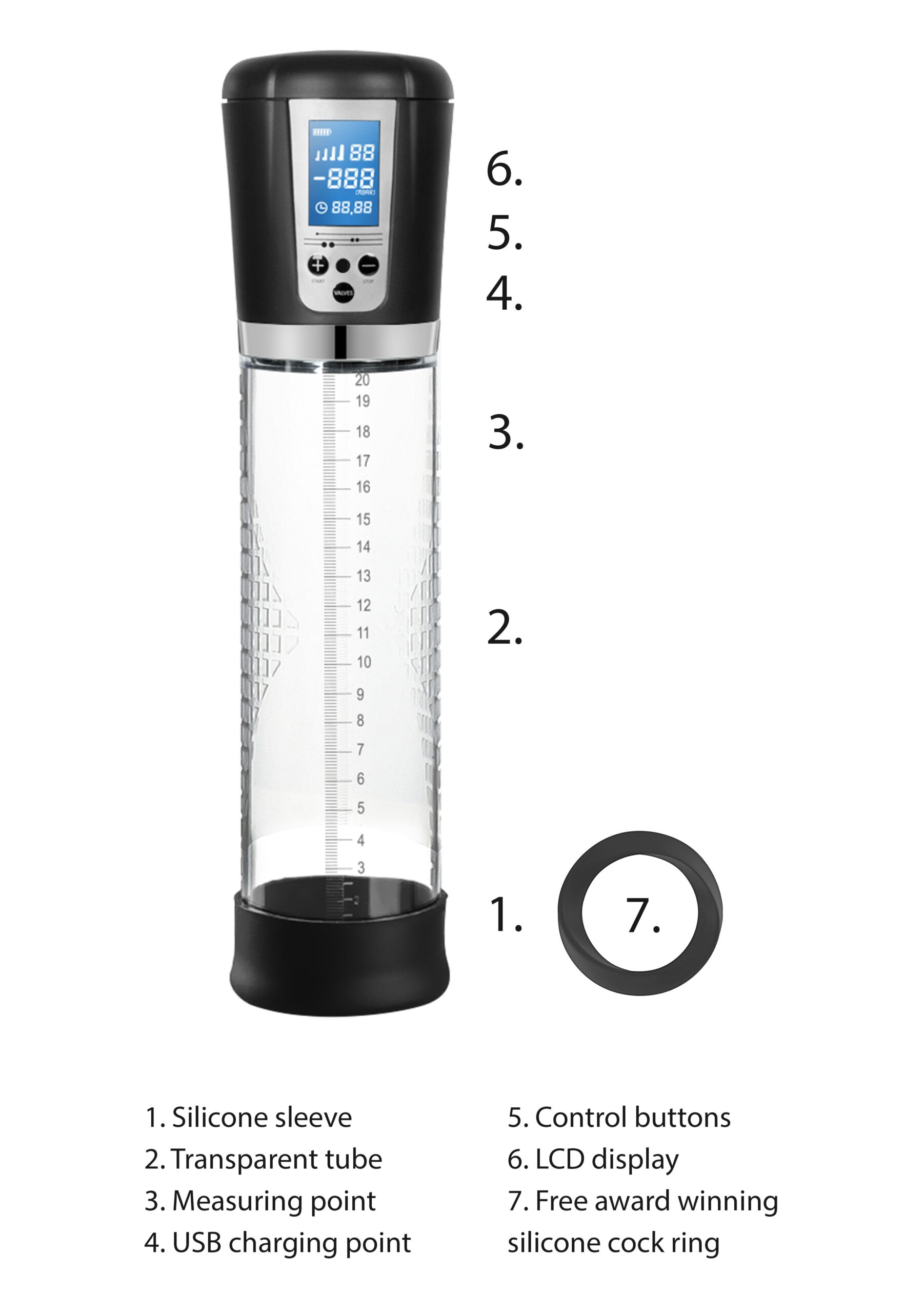 Pompe automatique pour pénis avec écran LCD 20 x 6cm – Image 6