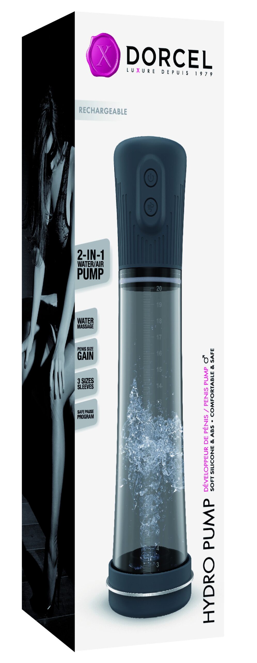 Pompe de pénis automatique HYDRO PUMP Dorcel 20.5 x 6cm – Image 2