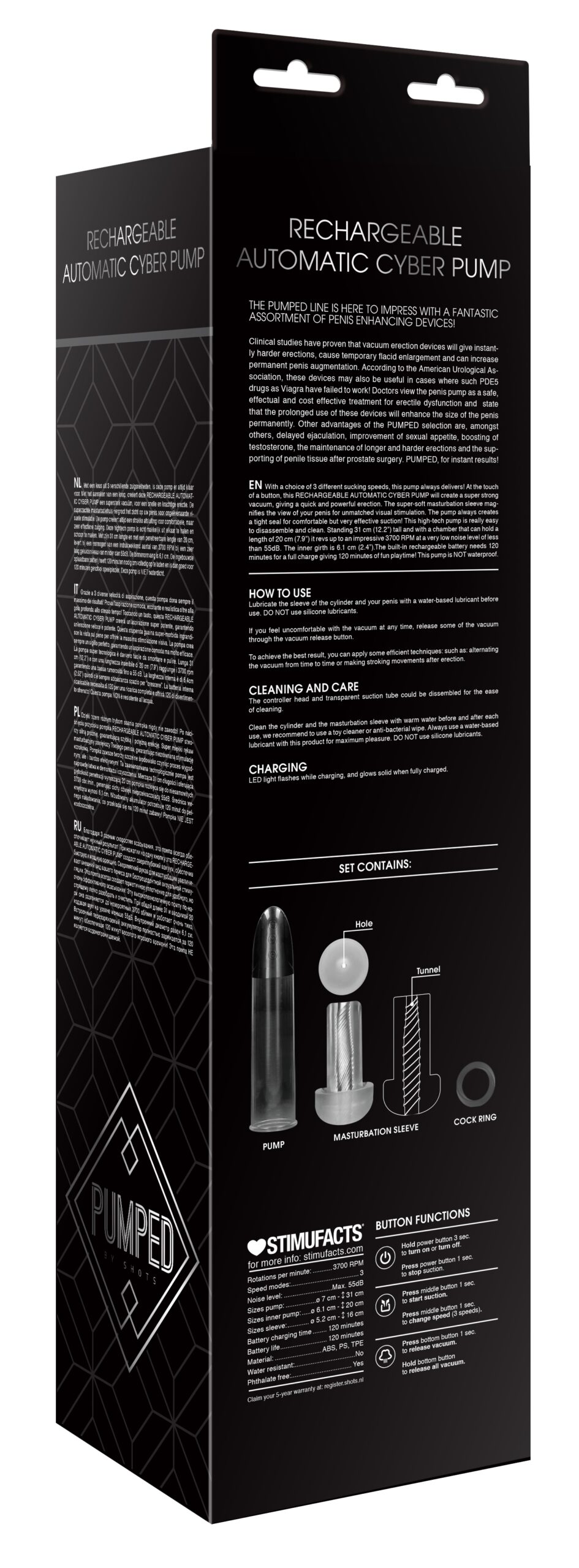 Pompe pour pénis + Masturbateur Cyber Pump 22 x 6cm – Image 13