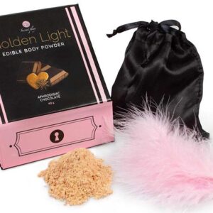 Poudre corporelle comestible Golden Light Chocolat aphrodisiaque 40g