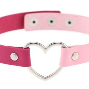 Ras de cou Heart Duo Rose-Fuchsia