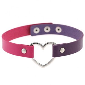 Ras de cou Heart Duo Rose-Violet