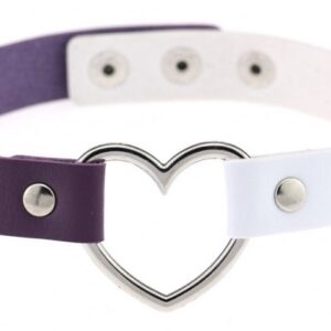 Ras de cou Heart Duo Violet-Blanc