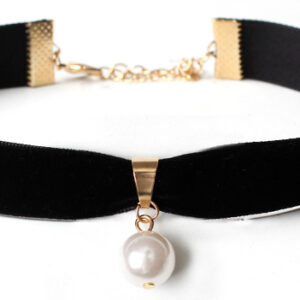 Ras de Cou Pearl Velvet Noir