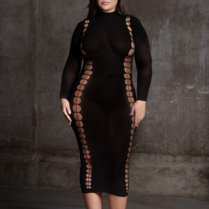 Robe Longue à Col Roulé Grande taille Carme Noir