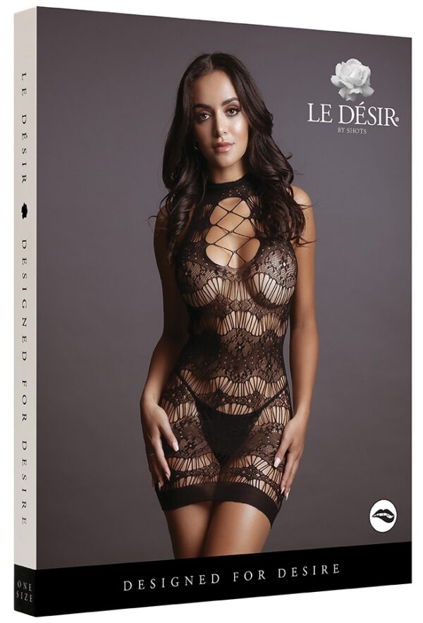 Robe sexy Criss Cross Neck Noir – Image 3