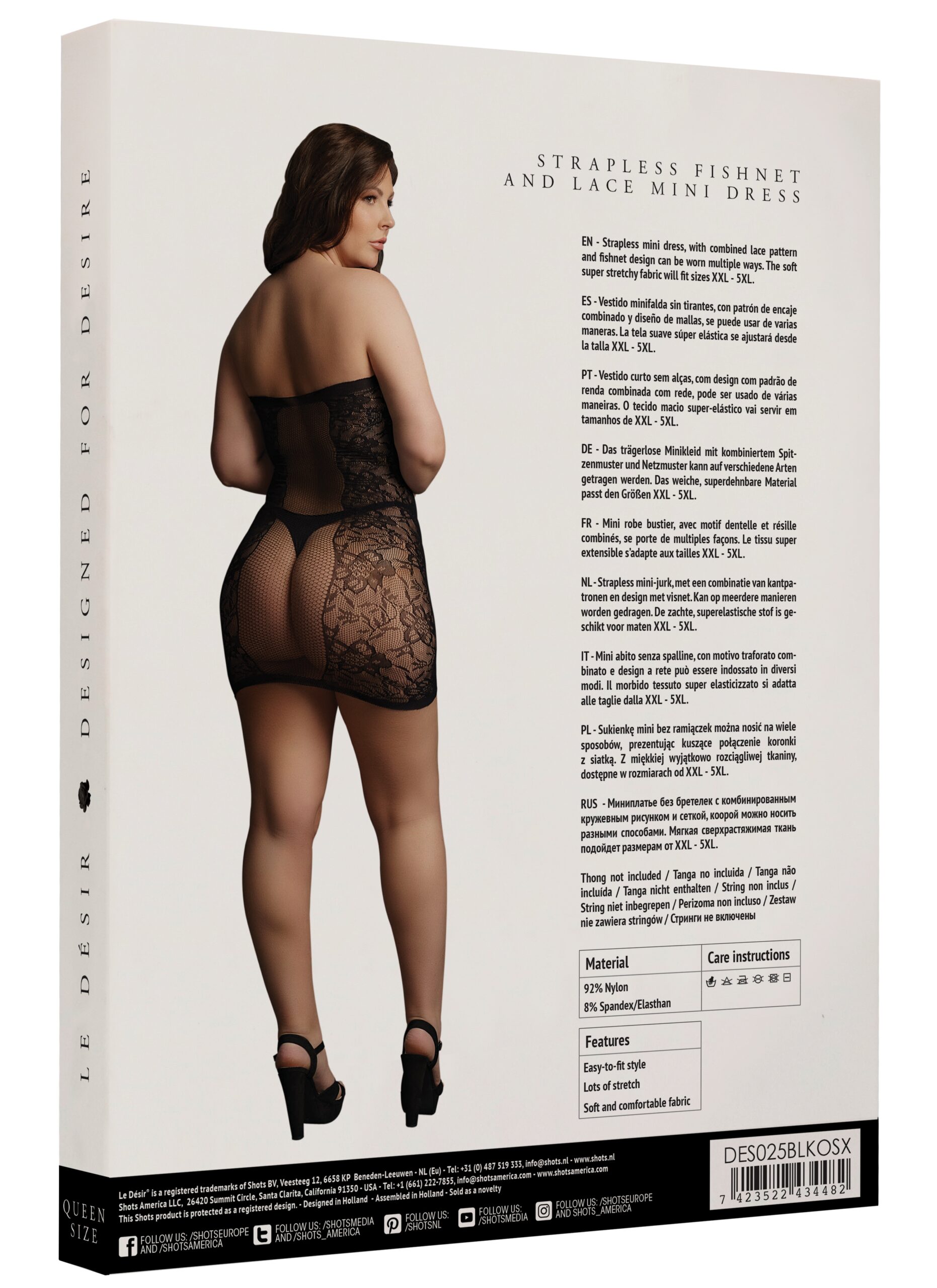 Robe sexy Grande Taille Strapless - Noir – Image 4