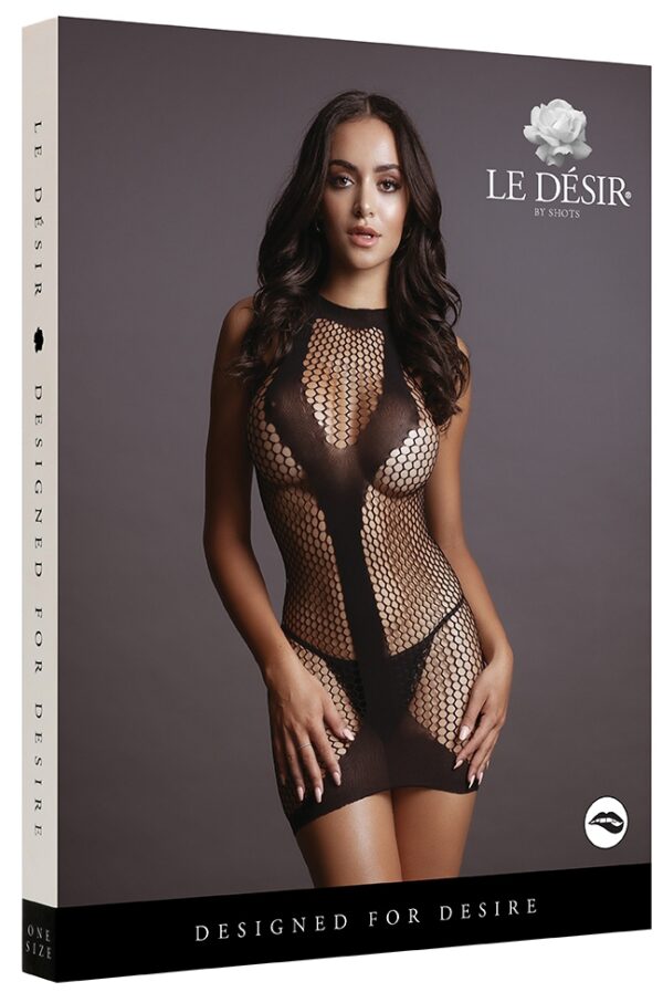 Robe sexy Net Contrast Noir – Image 3
