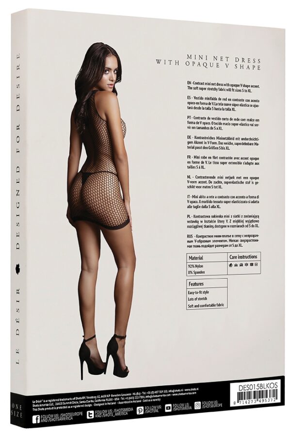 Robe sexy Net Contrast Noir – Image 4