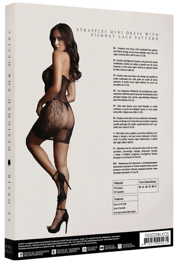 Robe sexy Strapless Noir – Image 4