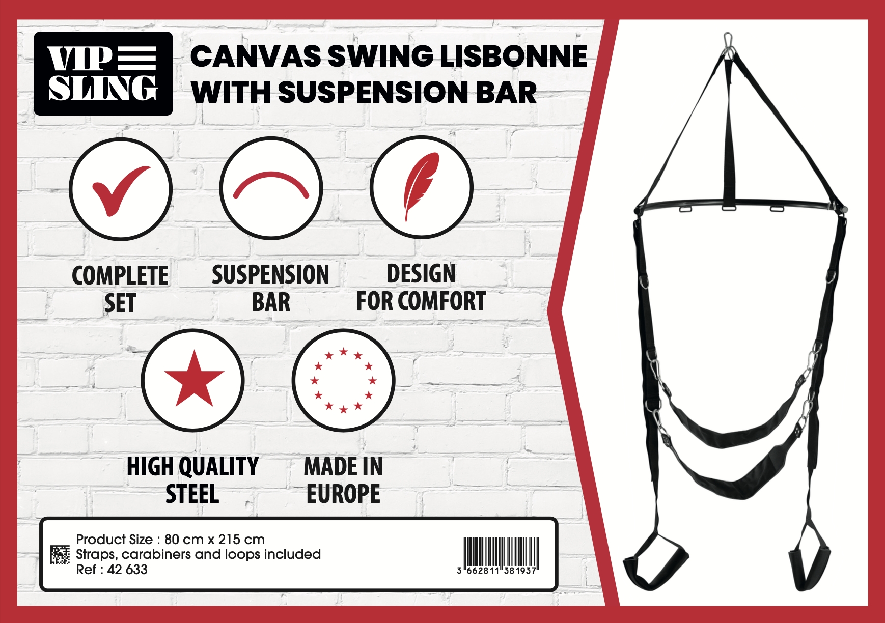 Set complet Balançoire en tissu Lisbonne avec Barre – Image 3