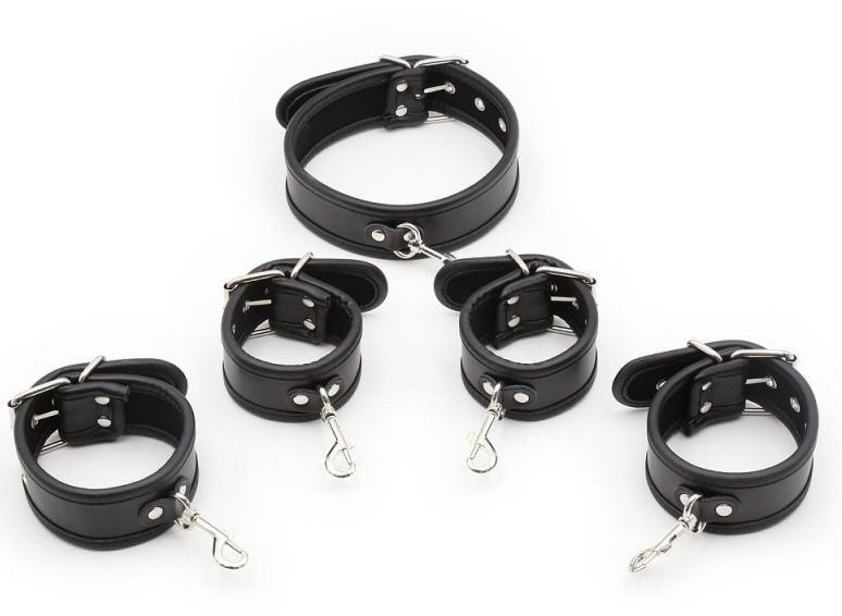 Set de restriction Collier et Menottes Noir – Image 2