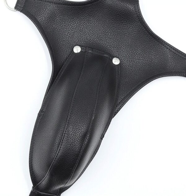 Singlet Open Rompers Simili Noir – Image 3