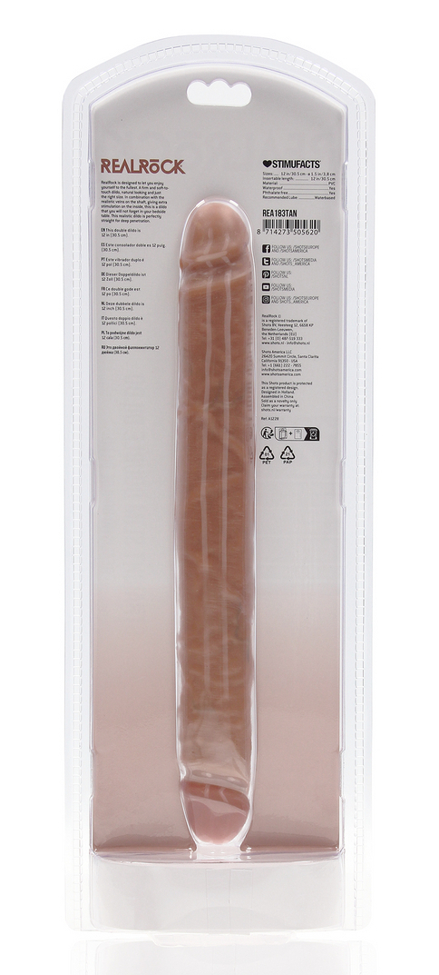 Double Gode Straight Slim 30.5 x 3.5cm Marron – Image 3