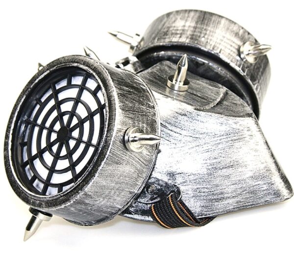 Masque à gaz et lunettes Rivets Silver Argenté – Image 5