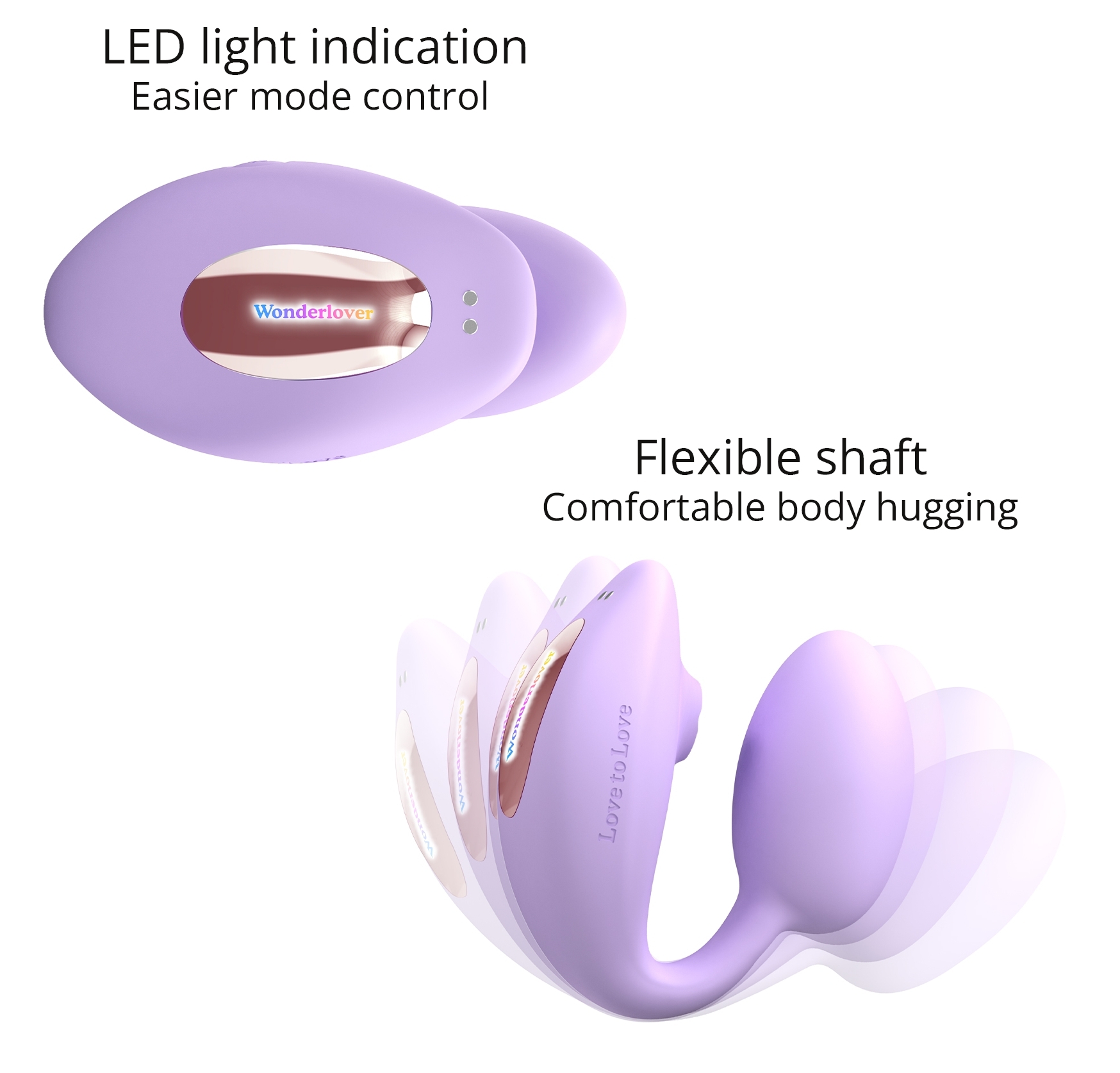 Stimulateur Clitoris et Point G Wonderlover Love to Love Mauve – Image 4