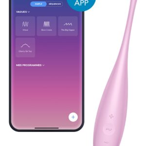 Stimulateur connecté Twirling Joy Satisfyer 17cm Rose