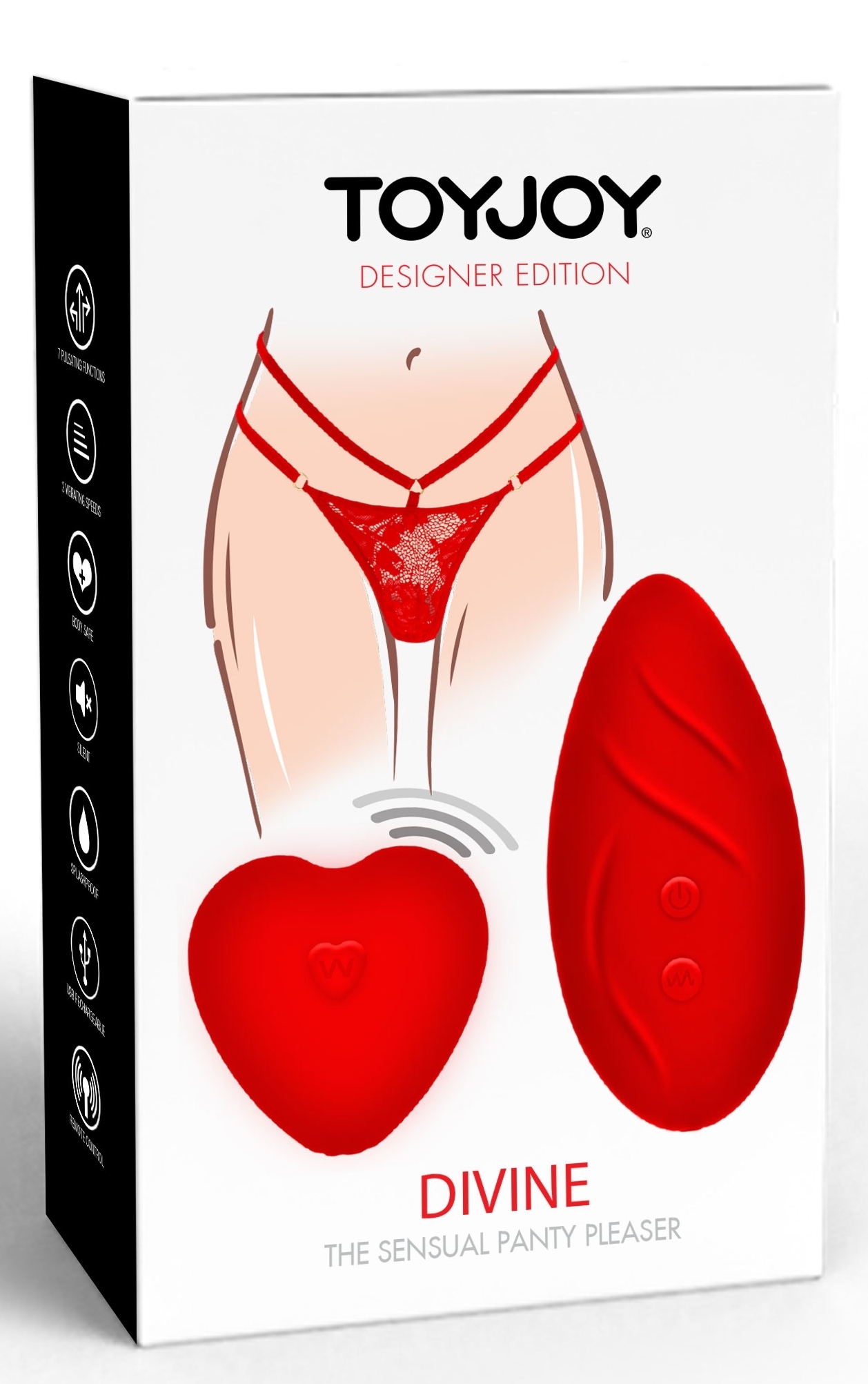 Stimulateur de clitoris avec culotte dentelle Divine Panty Rouge – Image 2