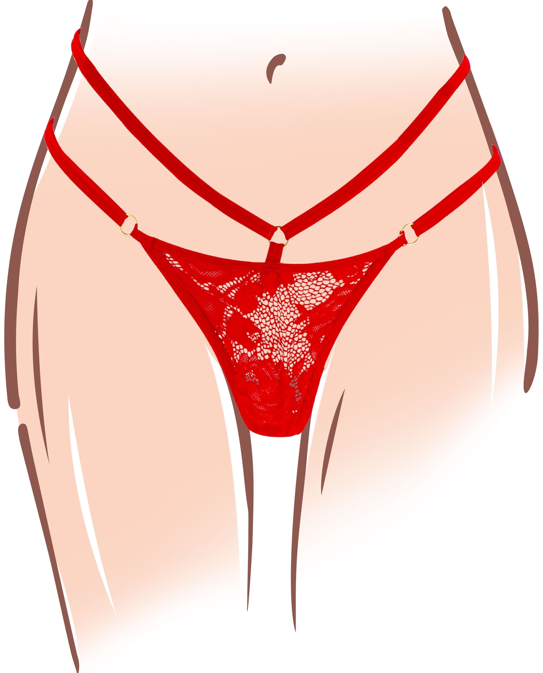 Stimulateur de clitoris avec culotte dentelle Divine Panty Rouge – Image 7